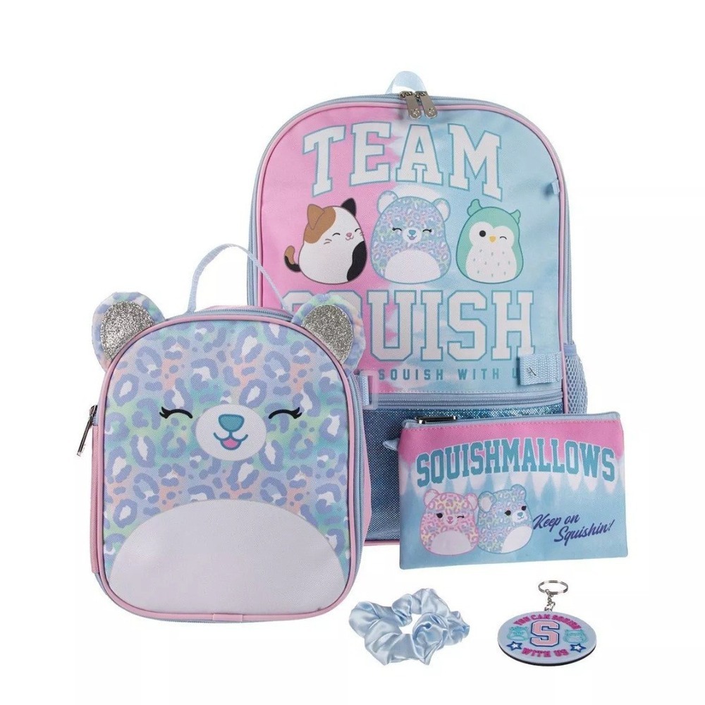 5 Piece Squishmallow Backpack Lunch Box Bag Tote Lunchbox Pencil Case Set Large